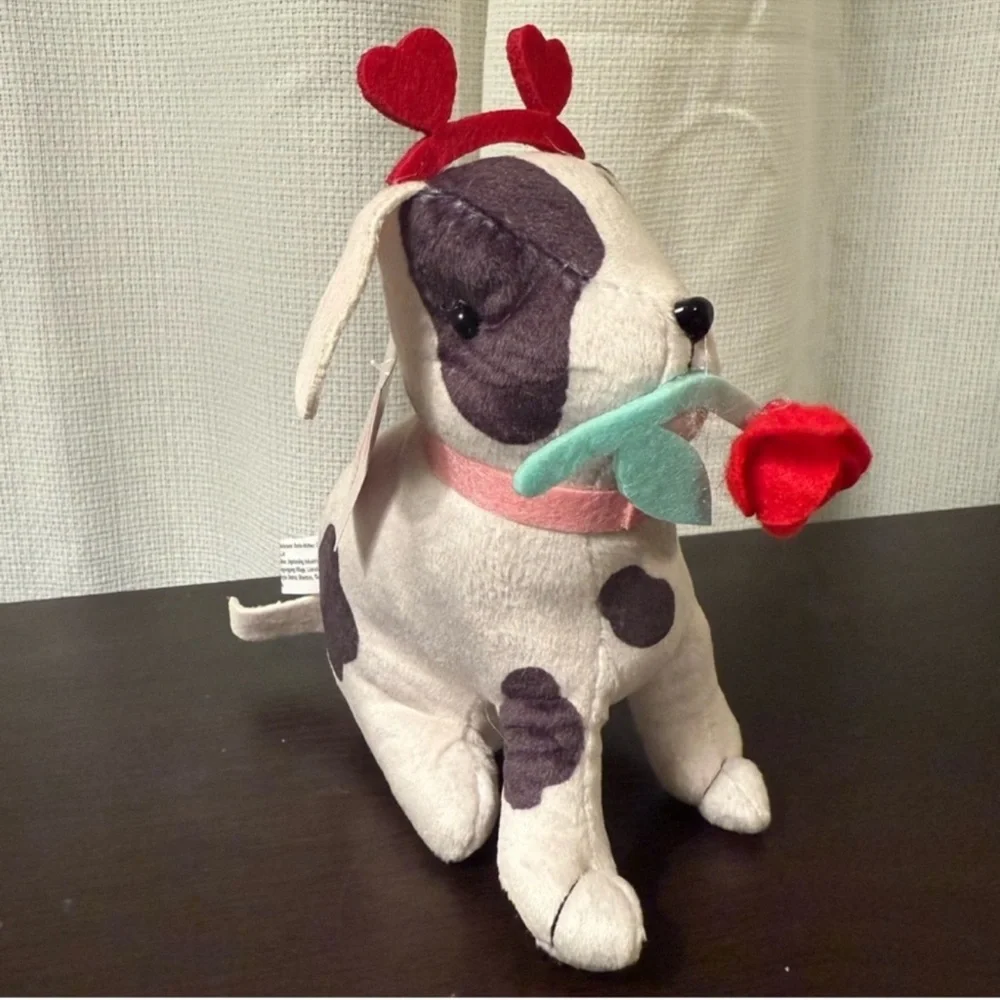 3 for $15 SALE New Target Bullseye Black & White Plush Dalmatian Dog with Rose